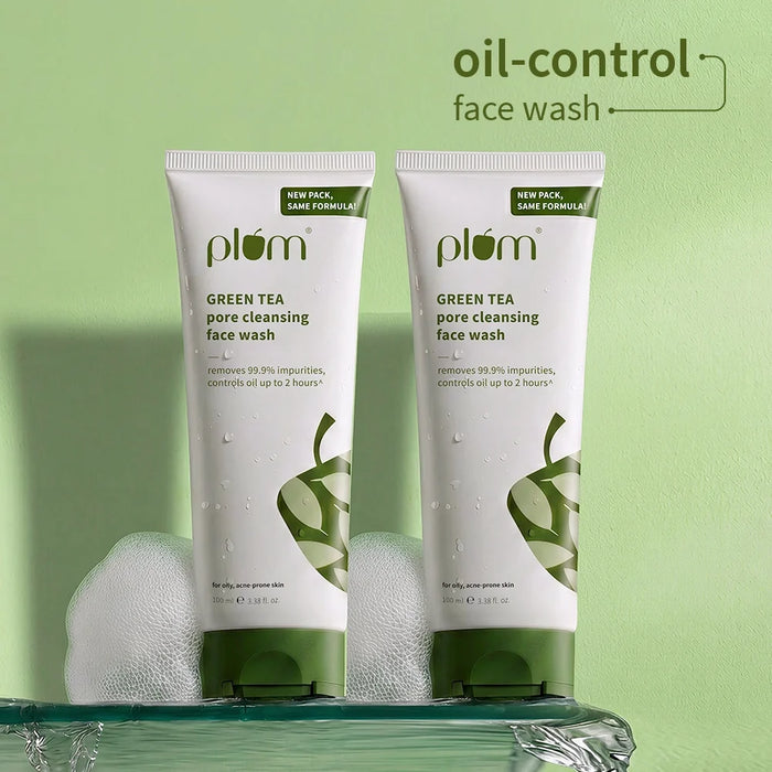 Green Tea Pore Cleansing Face Wash For Oily & Acne-Prone Skin (100 ml) - Pack of 2