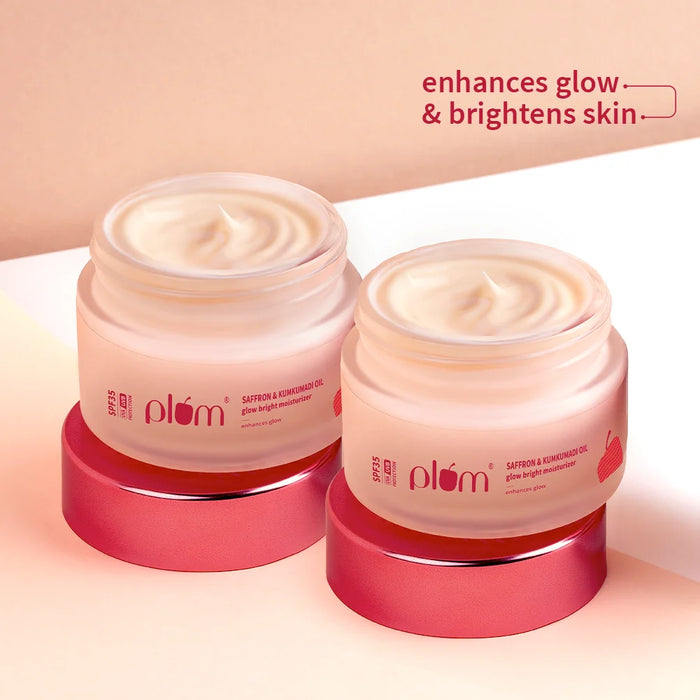 Saffron & Kumkumadi Oil Glow Bright Moisturizer with SPF 35 (50 g) - Pack of 2