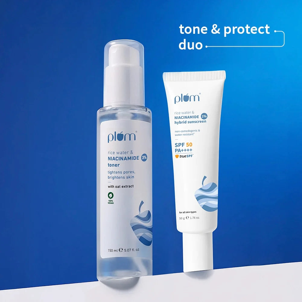 Niacinamide & Rice Water Tone & Protect Combo