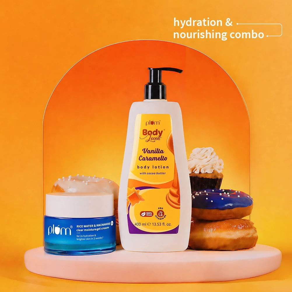 Vanilla Caramello Body lotion and Niacinamide Gel Cream combo