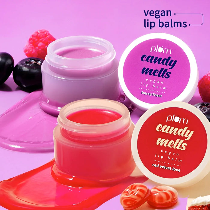 Candy Melts Lip Loves - Pack of 2 Lip Balms | Red Velvet Love + Berry Feast