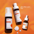 Vitamin C Glow Like A Pro Combo | Foaming Face Wash, Toner, Serum | Fights Hyperpigmentation | Improves Uneven Skin Tone | 100% Vegan | All Skin Types